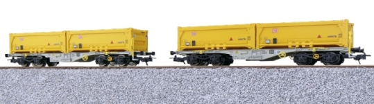 ESU 36601 - H0 - 2-tlg. Set Mulden-Containertragwagen, AAEC, Ep. VI - Set 2